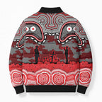 ANZAC Day Dolphins Bomber Puffer Jacket Military Memorial Aboriginal Indigenous Art