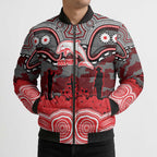 ANZAC Day Dolphins Bomber Puffer Jacket Military Memorial Aboriginal Indigenous Art
