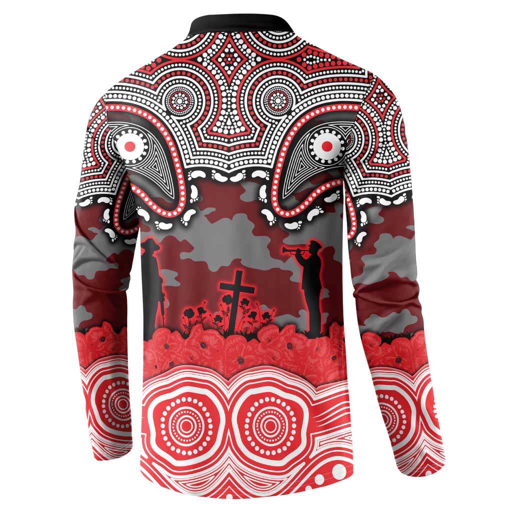 ANZAC Day Dolphins Button Sweatshirt Military Memorial Aboriginal Indigenous Art
