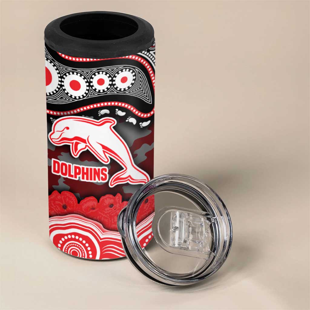 ANZAC Day Dolphins 4 in 1 Can Cooler Tumbler Military Memorial Aboriginal Indigenous Art