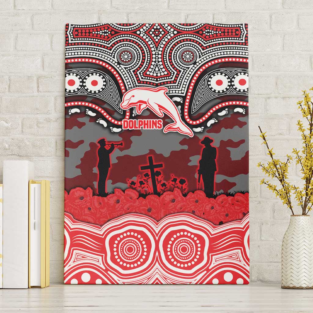 ANZAC Day Dolphins Canvas Wall Art Military Memorial Aboriginal Indigenous Art