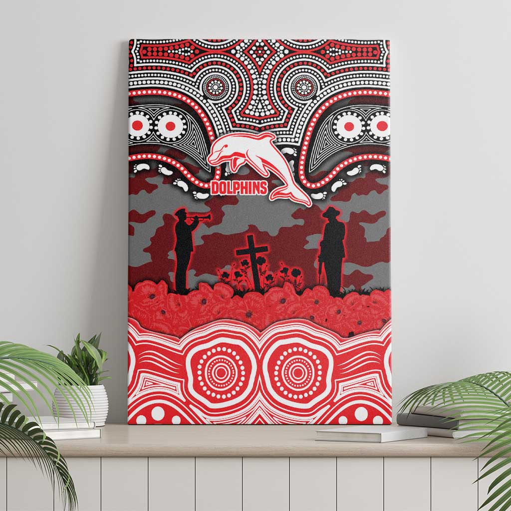ANZAC Day Dolphins Canvas Wall Art Military Memorial Aboriginal Indigenous Art