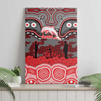 ANZAC Day Dolphins Canvas Wall Art Military Memorial Aboriginal Indigenous Art