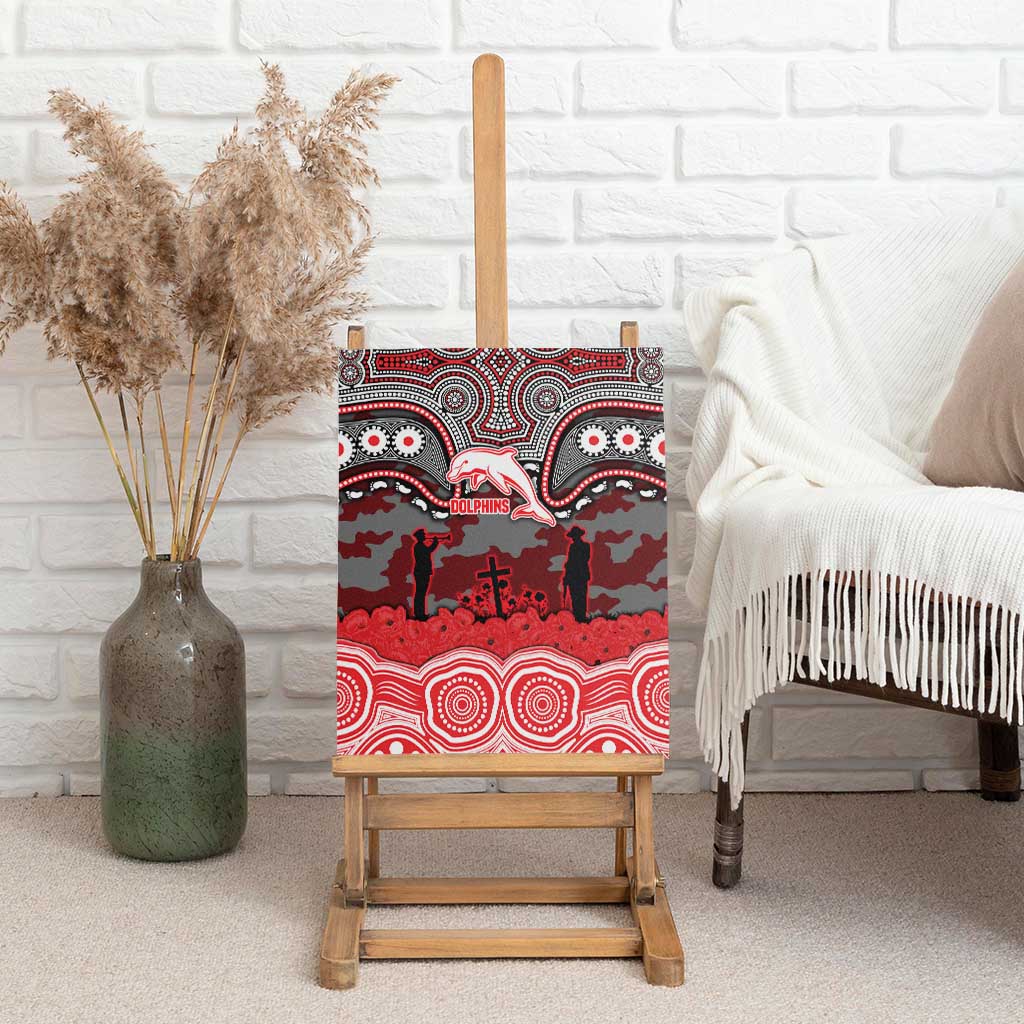 ANZAC Day Dolphins Canvas Wall Art Military Memorial Aboriginal Indigenous Art