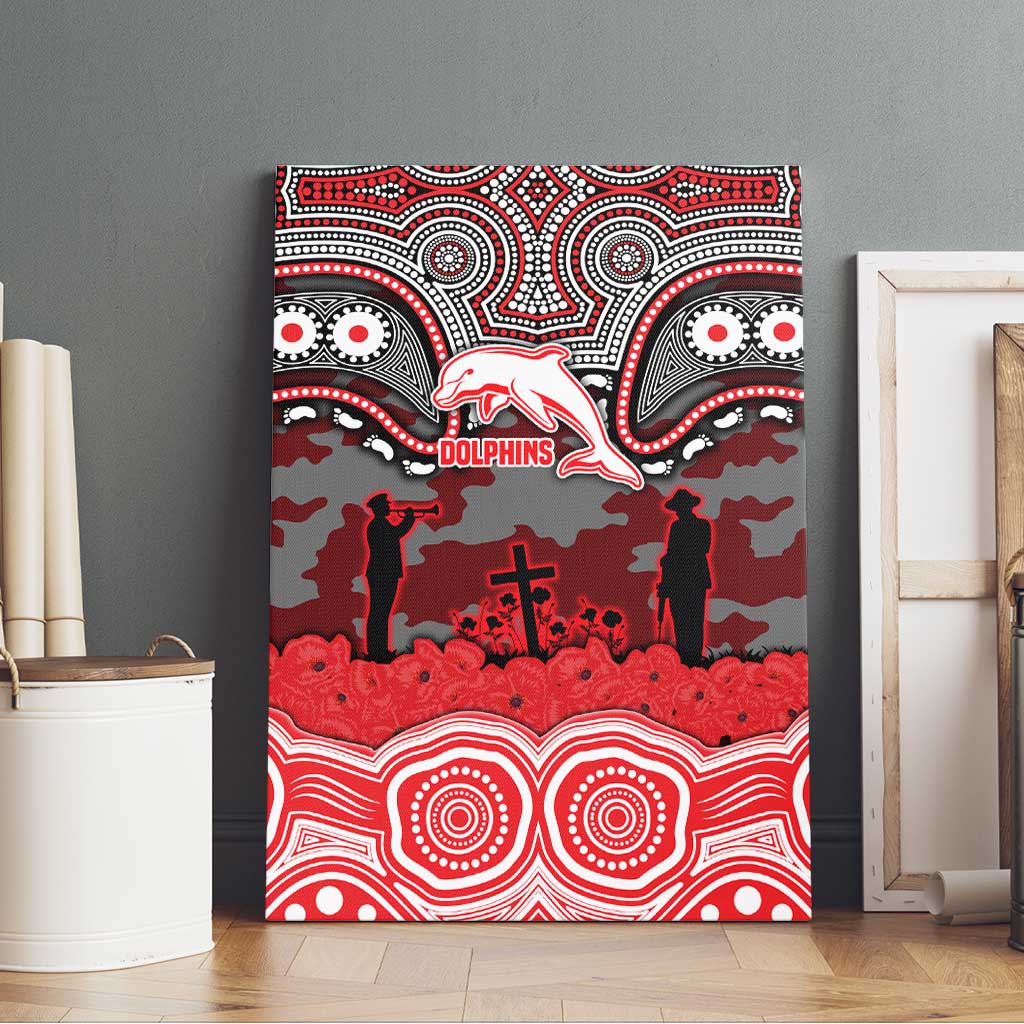 ANZAC Day Dolphins Canvas Wall Art Military Memorial Aboriginal Indigenous Art