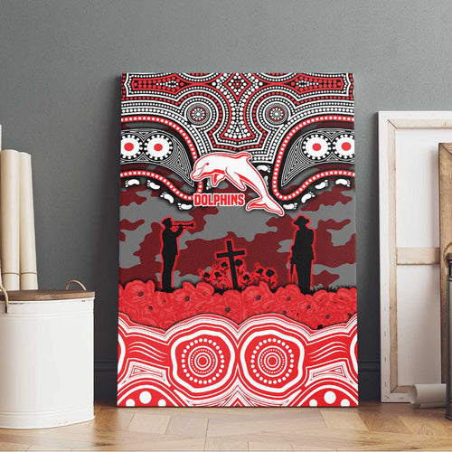 ANZAC Day Dolphins Canvas Wall Art Military Memorial Aboriginal Indigenous Art
