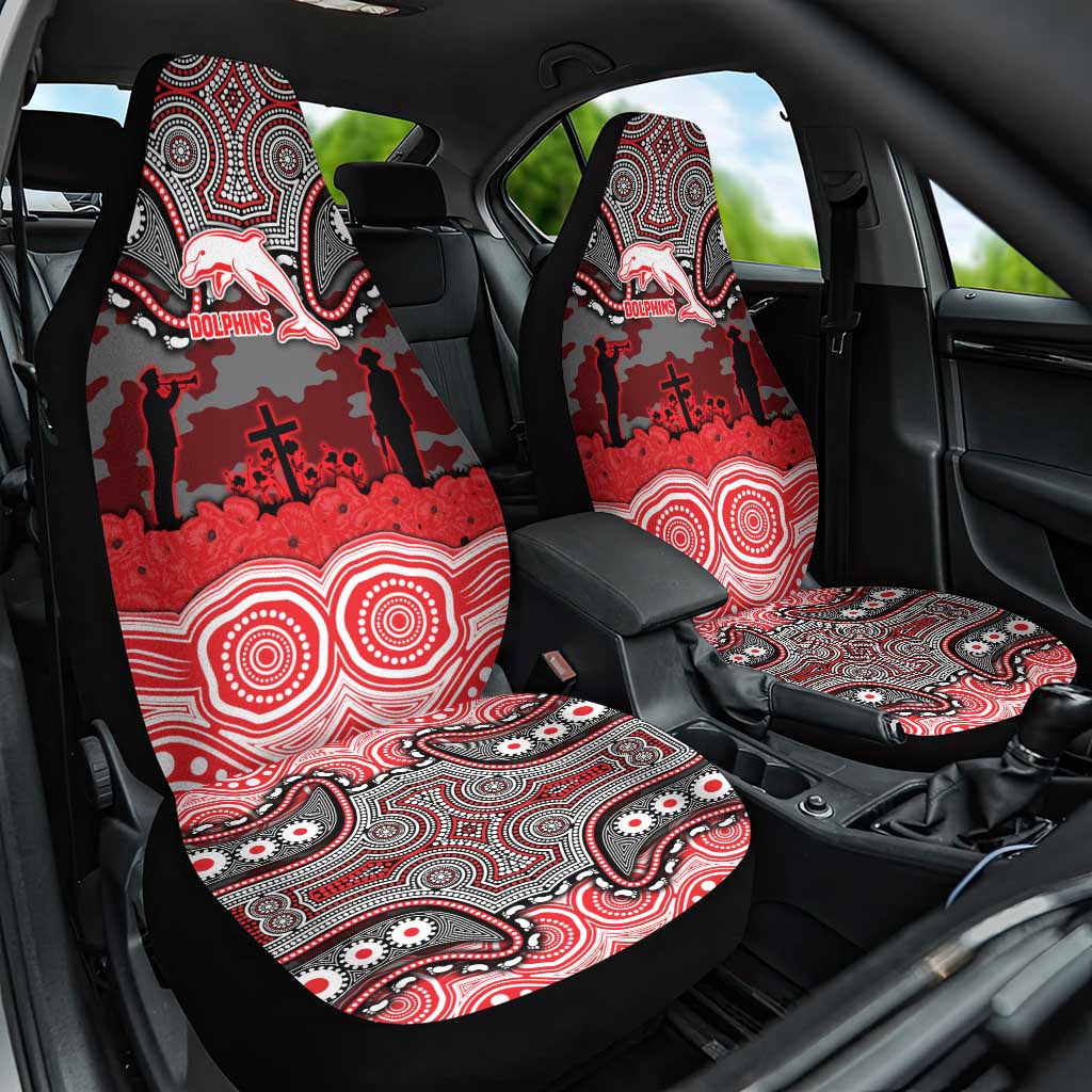 ANZAC Day Dolphins Car Seat Cover Military Memorial Aboriginal Indigenous Art