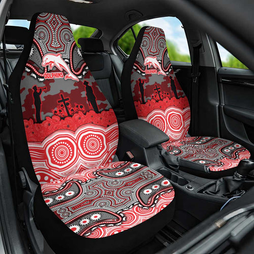ANZAC Day Dolphins Car Seat Cover Military Memorial Aboriginal Indigenous Art