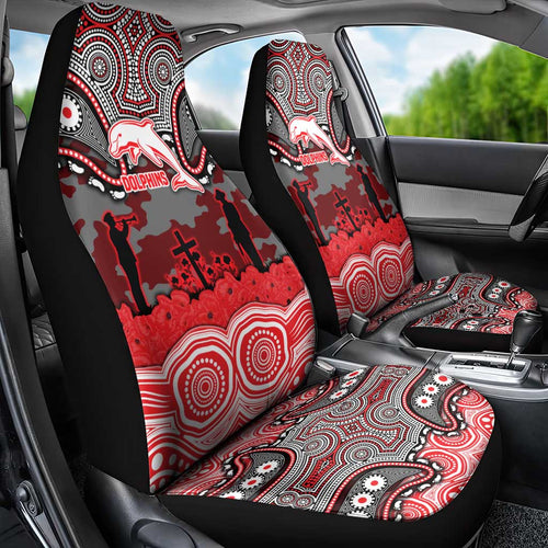 ANZAC Day Dolphins Car Seat Cover Military Memorial Aboriginal Indigenous Art