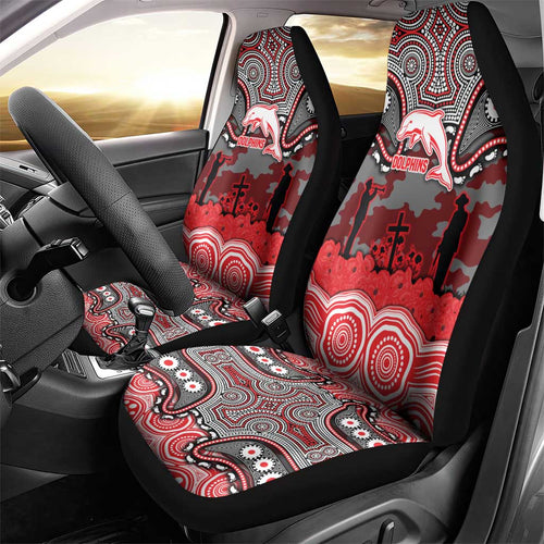 ANZAC Day Dolphins Car Seat Cover Military Memorial Aboriginal Indigenous Art