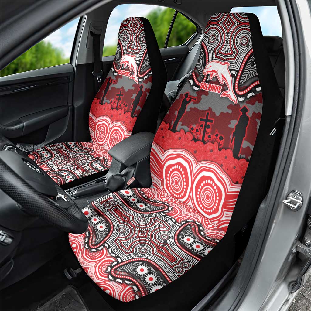 ANZAC Day Dolphins Car Seat Cover Military Memorial Aboriginal Indigenous Art