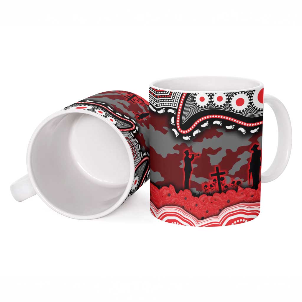 ANZAC Day Dolphins Ceramic Mug Military Memorial Aboriginal Indigenous Art