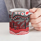ANZAC Day Dolphins Ceramic Mug Military Memorial Aboriginal Indigenous Art
