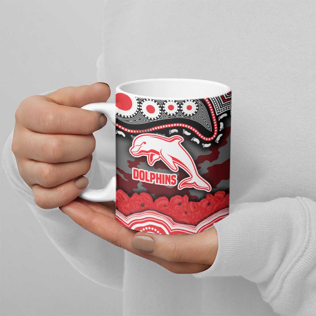 ANZAC Day Dolphins Ceramic Mug Military Memorial Aboriginal Indigenous Art