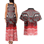 ANZAC Day Dolphins Couples Matching Tank Maxi Dress and Hawaiian Shirt Military Memorial Aboriginal Indigenous Art