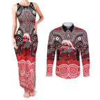 ANZAC Day Dolphins Couples Matching Tank Maxi Dress and Long Sleeve Button Shirt Military Memorial Aboriginal Indigenous Art