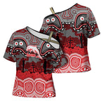 ANZAC Day Dolphins Cross Shoulder Shirt Military Memorial Aboriginal Indigenous Art
