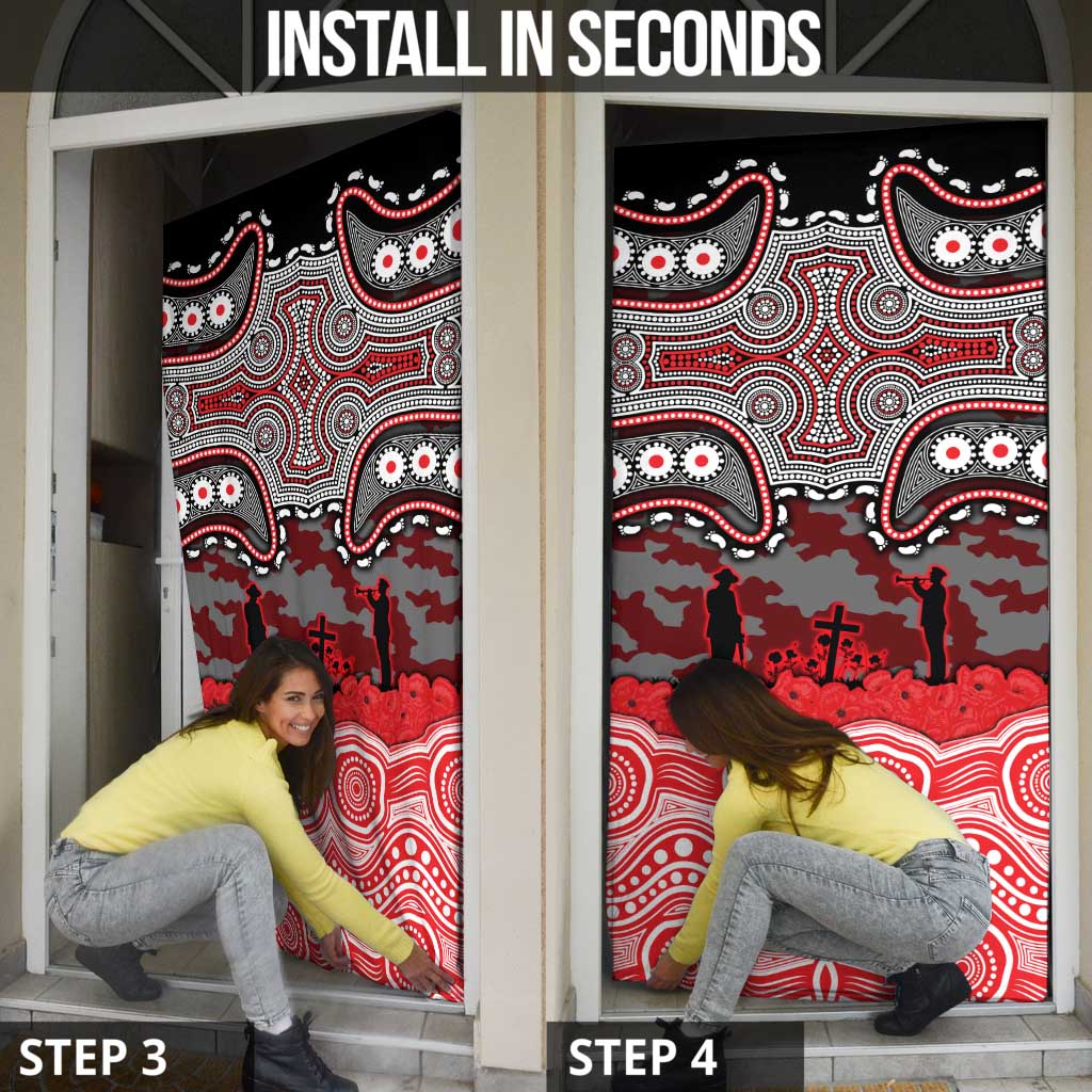 ANZAC Day Dolphins Door Cover Military Memorial Aboriginal Indigenous Art