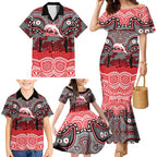 ANZAC Day Dolphins Family Matching Mermaid Dress and Hawaiian Shirt Military Memorial Aboriginal Indigenous Art