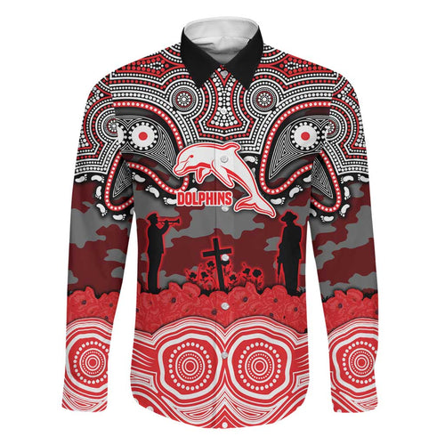 ANZAC Day Dolphins Family Matching Mermaid Dress and Hawaiian Shirt Military Memorial Aboriginal Indigenous Art