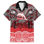 ANZAC Day Dolphins Family Matching Off Shoulder Maxi Dress and Hawaiian Shirt Military Memorial Aboriginal Indigenous Art