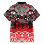 ANZAC Day Dolphins Family Matching Off Shoulder Maxi Dress and Hawaiian Shirt Military Memorial Aboriginal Indigenous Art