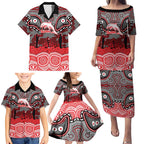 ANZAC Day Dolphins Family Matching Puletasi and Hawaiian Shirt Military Memorial Aboriginal Indigenous Art