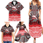 ANZAC Day Dolphins Family Matching Summer Maxi Dress and Hawaiian Shirt Military Memorial Aboriginal Indigenous Art