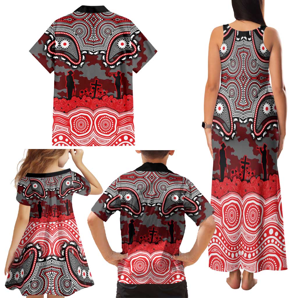 ANZAC Day Dolphins Family Matching Tank Maxi Dress and Hawaiian Shirt Military Memorial Aboriginal Indigenous Art