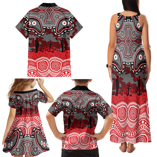 ANZAC Day Dolphins Family Matching Tank Maxi Dress and Hawaiian Shirt Military Memorial Aboriginal Indigenous Art
