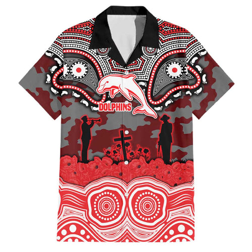 ANZAC Day Dolphins Family Matching Tank Maxi Dress and Hawaiian Shirt Military Memorial Aboriginal Indigenous Art