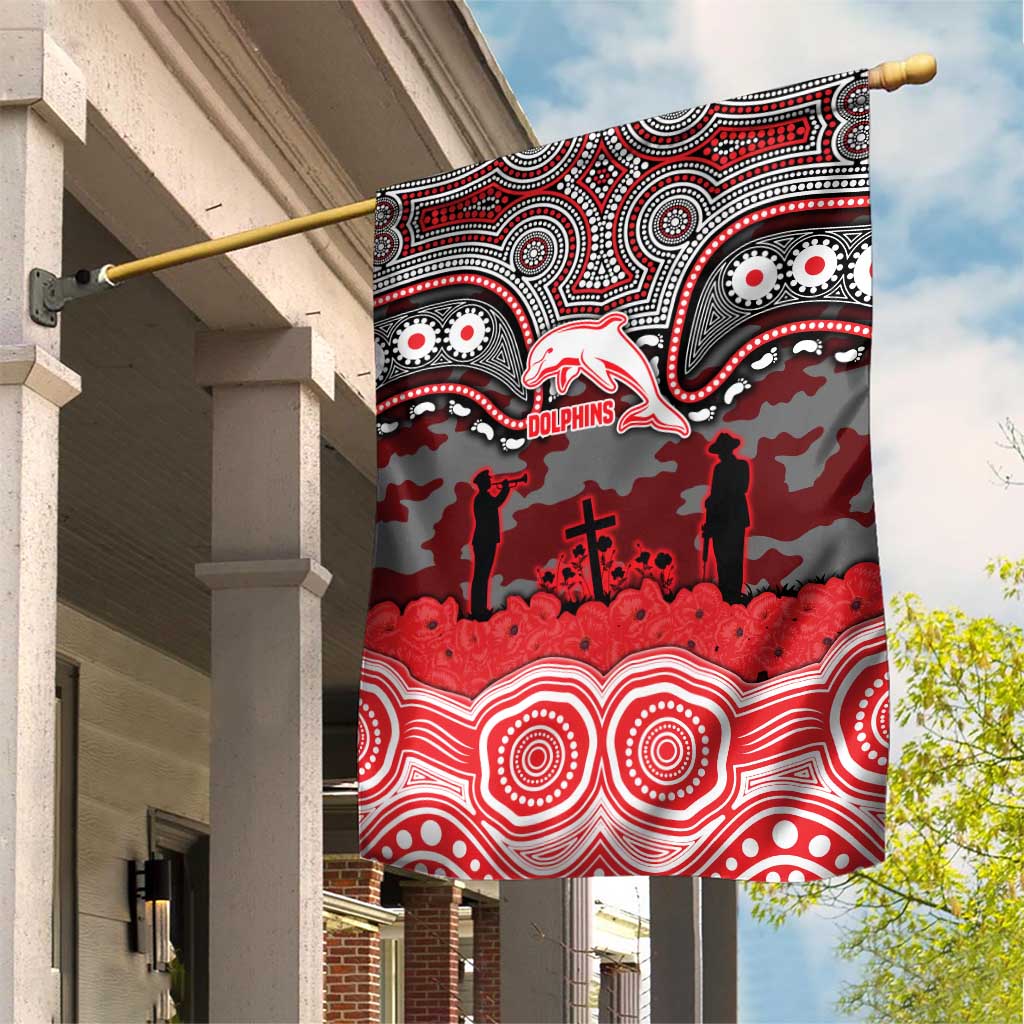 ANZAC Day Dolphins Garden Flag Military Memorial Aboriginal Indigenous Art