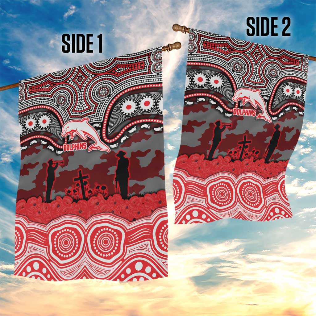 ANZAC Day Dolphins Garden Flag Military Memorial Aboriginal Indigenous Art