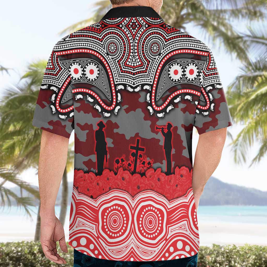 ANZAC Day Dolphins Hawaiian Shirt Military Memorial Aboriginal Indigenous Art