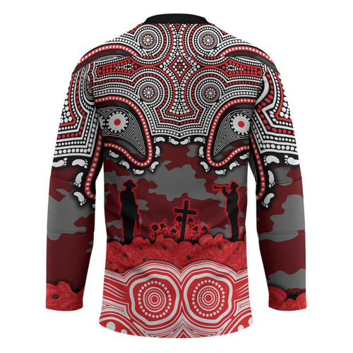 ANZAC Day Dolphins Hockey Jersey Military Memorial Aboriginal Indigenous Art