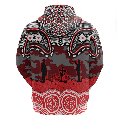 ANZAC Day Dolphins Hoodie Military Memorial Aboriginal Indigenous Art