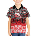 ANZAC Day Dolphins Kid Hawaiian Shirt Military Memorial Aboriginal Indigenous Art