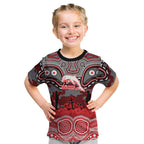 ANZAC Day Dolphins Kid T Shirt Military Memorial Aboriginal Indigenous Art