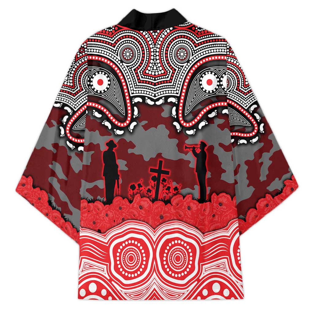 ANZAC Day Dolphins Kimono Military Memorial Aboriginal Indigenous Art