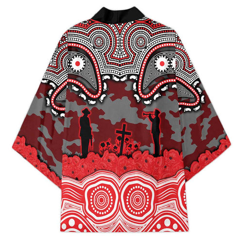 ANZAC Day Dolphins Kimono Military Memorial Aboriginal Indigenous Art
