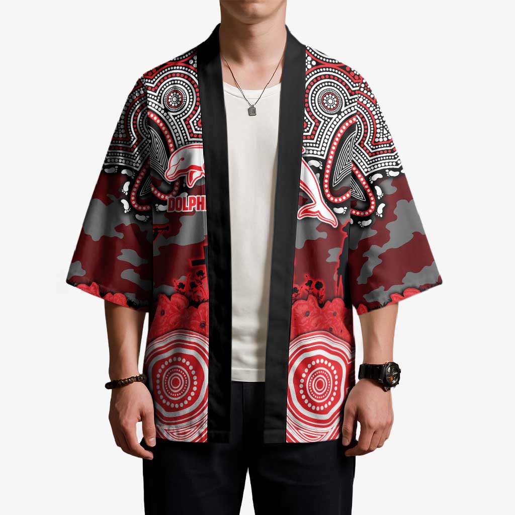 ANZAC Day Dolphins Kimono Military Memorial Aboriginal Indigenous Art