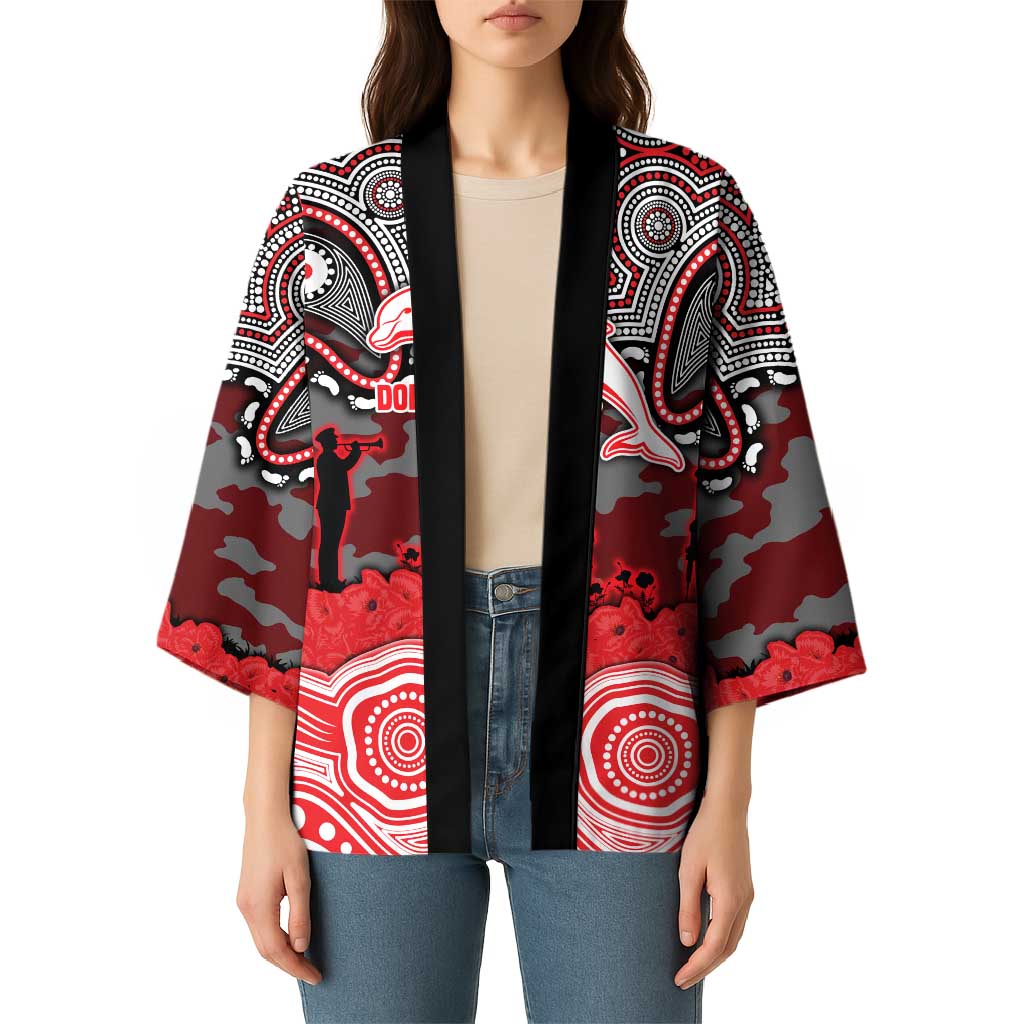 ANZAC Day Dolphins Kimono Military Memorial Aboriginal Indigenous Art