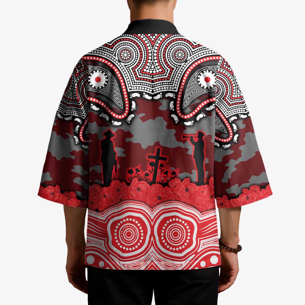 ANZAC Day Dolphins Kimono Military Memorial Aboriginal Indigenous Art