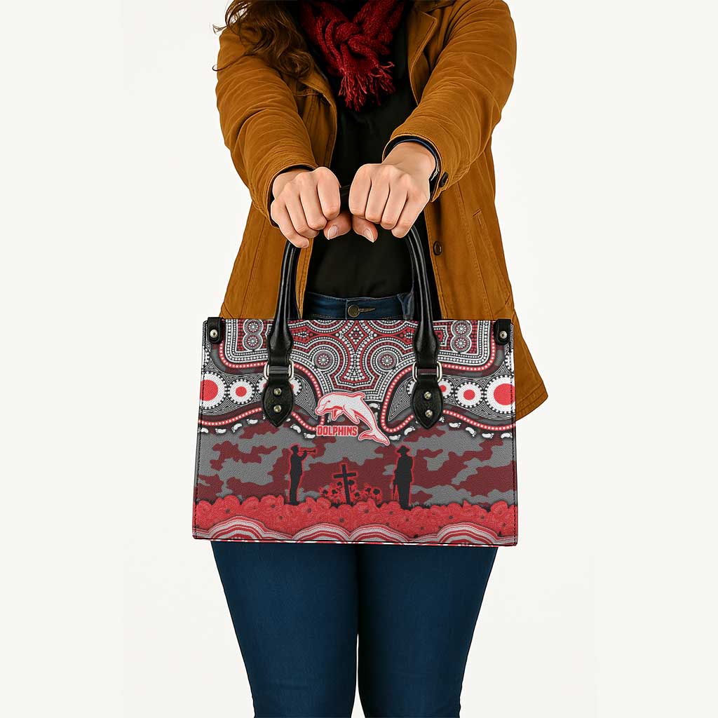 ANZAC Day Dolphins Leather Bag Military Memorial Aboriginal Indigenous Art