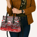 ANZAC Day Dolphins Leather Bag Military Memorial Aboriginal Indigenous Art