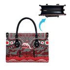ANZAC Day Dolphins Leather Bag Military Memorial Aboriginal Indigenous Art