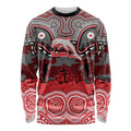 ANZAC Day Dolphins Long Sleeve Shirt Military Memorial Aboriginal Indigenous Art