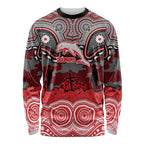 ANZAC Day Dolphins Long Sleeve Shirt Military Memorial Aboriginal Indigenous Art