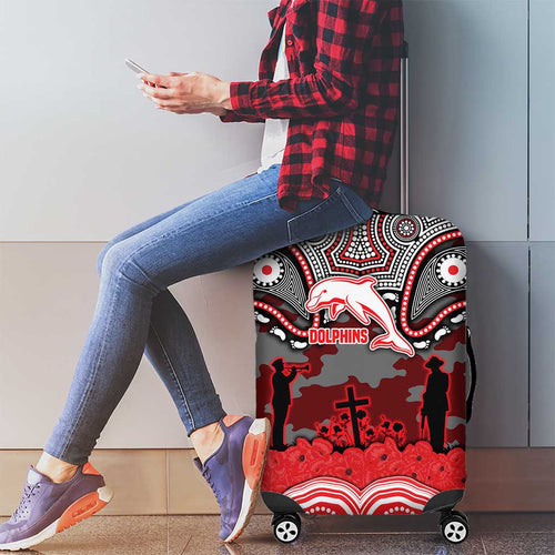 ANZAC Day Dolphins Luggage Cover Military Memorial Aboriginal Indigenous Art