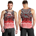 ANZAC Day Dolphins Men Tank Top Military Memorial Aboriginal Indigenous Art